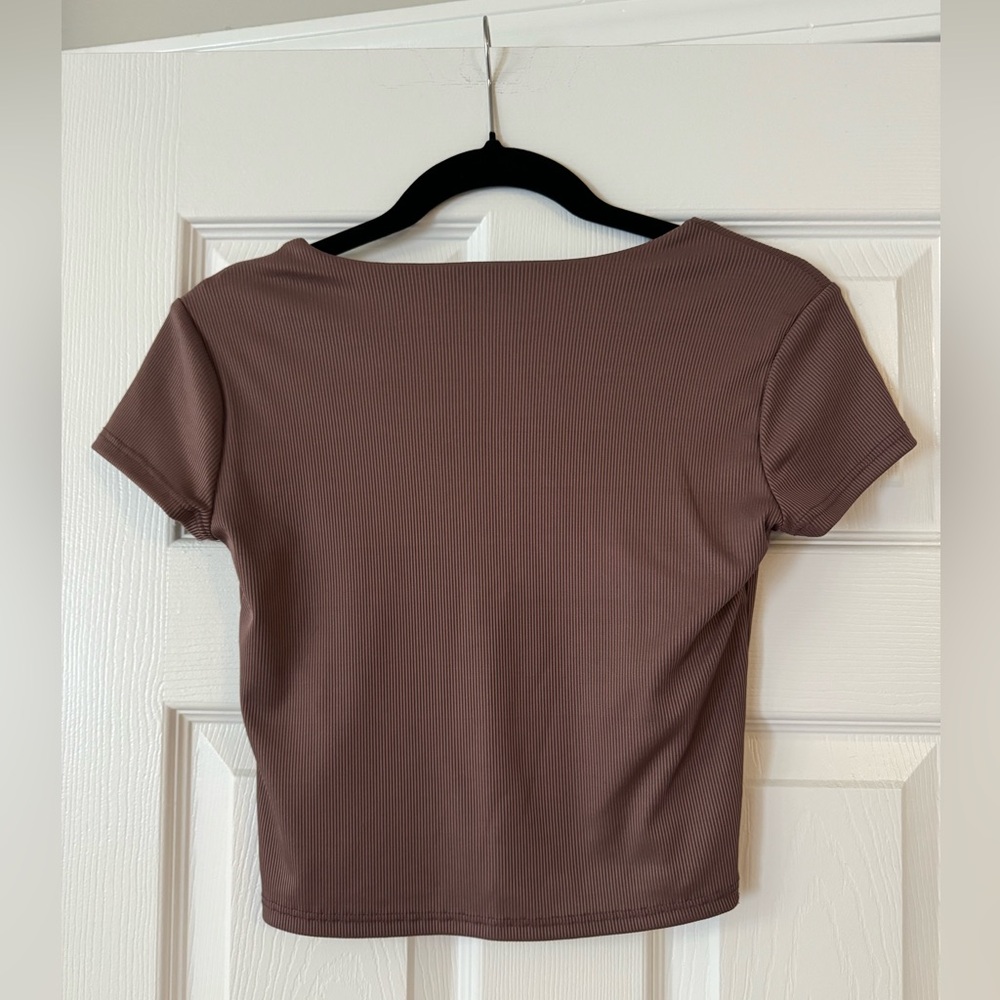 Originality Brown Ribbed Baby Tee - Picture 2 of 2